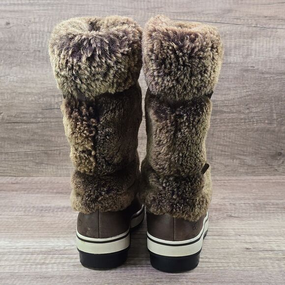 Ugg Australia Lilyan Women's Size 7 Brown Leather Winter Boots (1001374) - Picture 5 of 10